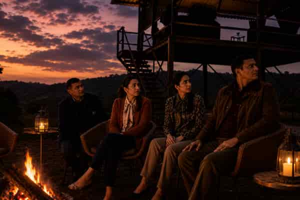 A serene evening at Limban, inviting guests to tune into the sounds of the Tadoba forest